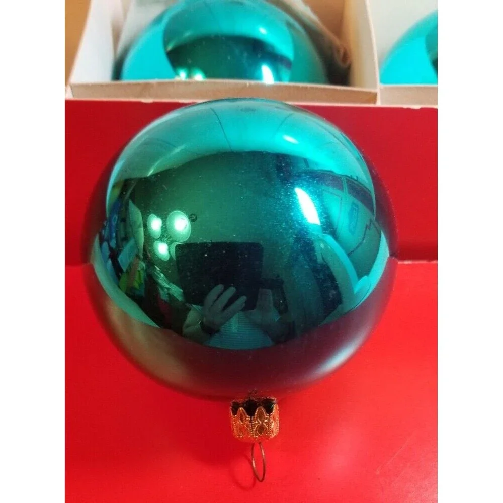Vintage Glass Holiday Ornaments West Germany Original Box Approx. 3